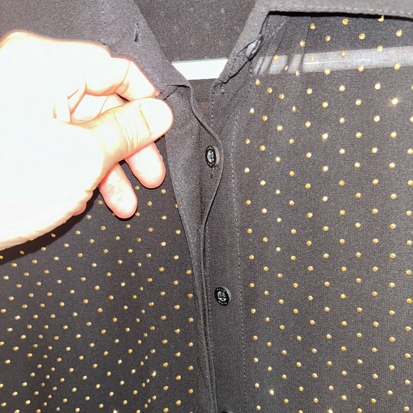 Bebe Sheer Gold Studded Dress Shirt size XS - Picture 6 of 9